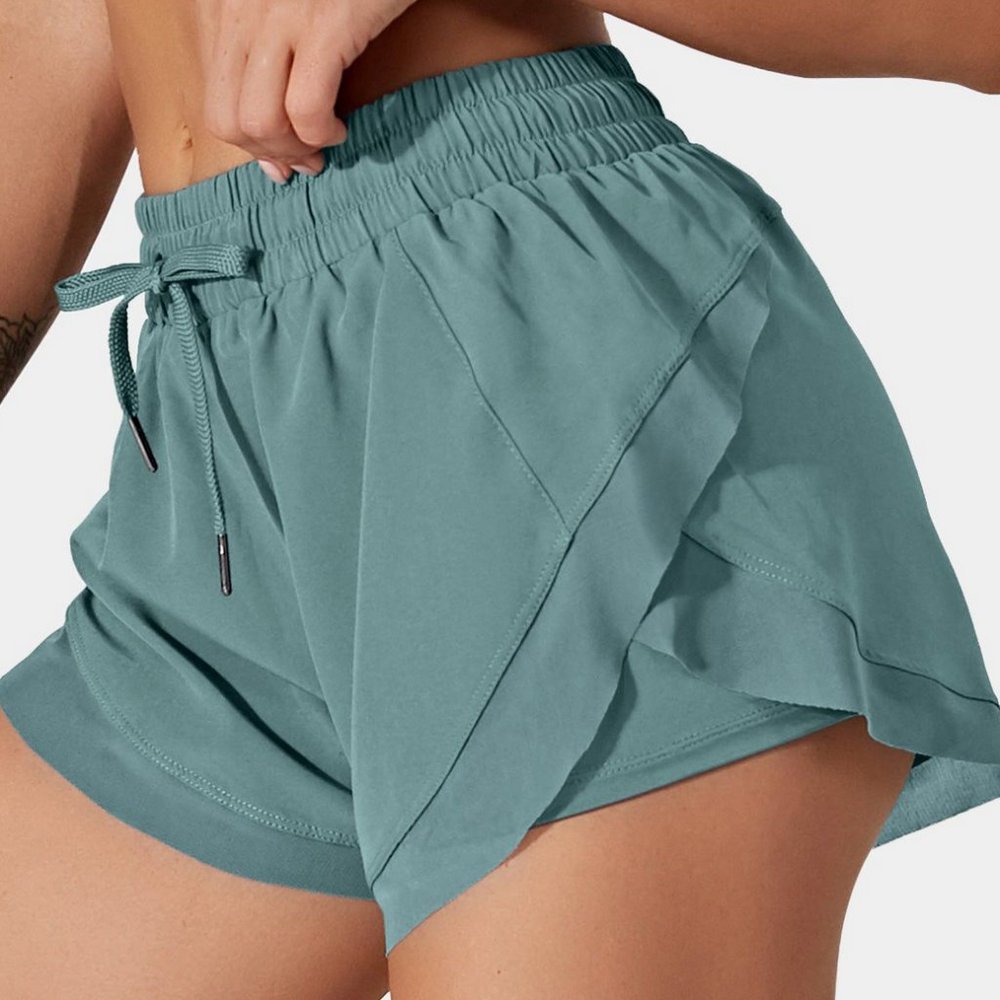 NWT Halara Blue Spruce Mesh Trim Crossover Side 2-in-1 Shorts